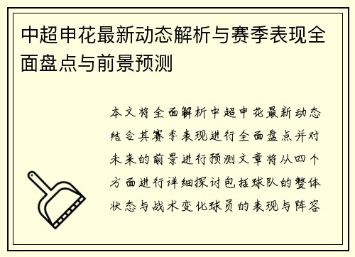 中超申花最新动态解析与赛季表现全面盘点与前景预测